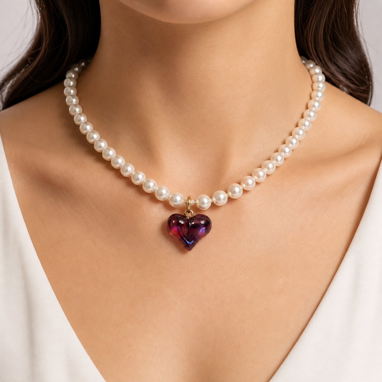 Κολιέ Pearl Heart