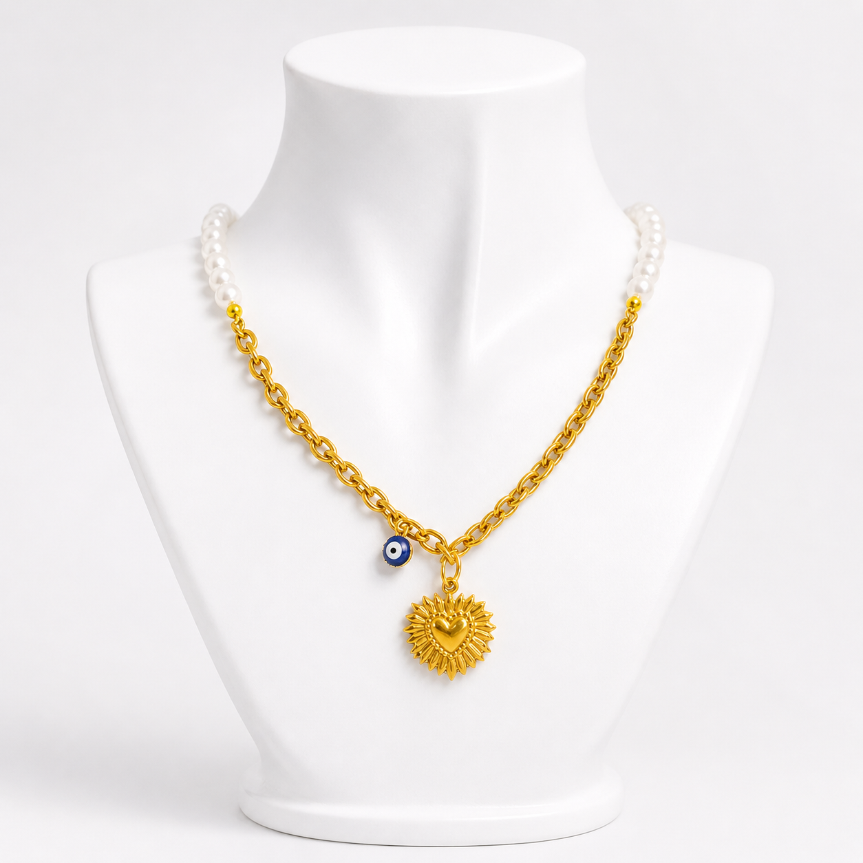 Golden Heart Κολιέ με Πέρλες