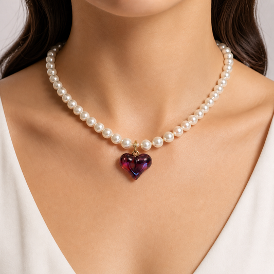 Κολιέ Pearl Heart